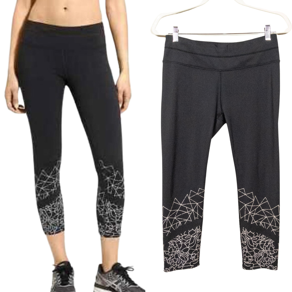 Black Geometric Print Women's Leggings